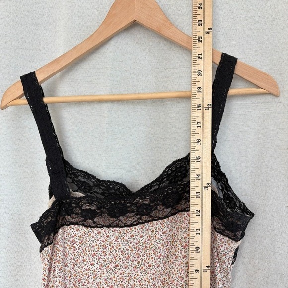 VTG Y2K‎ 2000s Free People Silk Lace Tank Sheer Cottage Ditsy Floral Cami Sz 10 - Picture 9 of 9